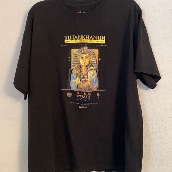 Hanes Authentic King Tut Pharaon Shirt Lama 2005 Museum T - Shirt Size XL - Picture 2 of 7